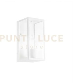 Applique mirage bianca 1 luce attacco e27 13x13x23cm in metallo e v...