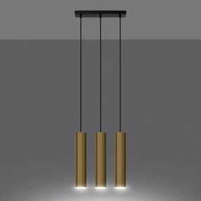 Sollux SL.1201 - Lampadario a sospensione con filo LAGOS 3xGU10/10W/230V oro