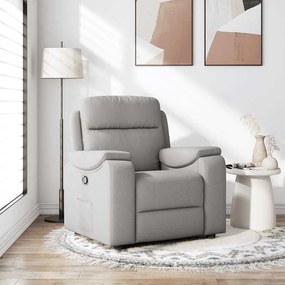 Poltrona Reclinabile İn Tessuto Grigio Nuvola /