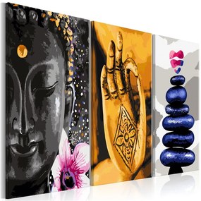 Quadro  Oriental Triptych (3 Parts)  Colore Rosa, Dimensioni e Misure 120x60