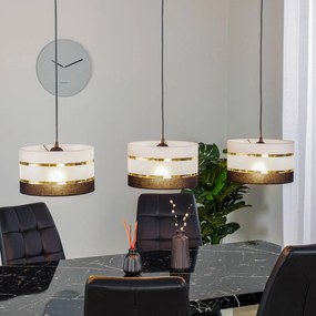 HELAM Lampada a sospensione Helen Balken grigio-nero-oro a 3 luci.