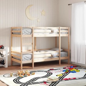 Letto A Castello 75x190 Cm İn Legno Massello Di Pino /