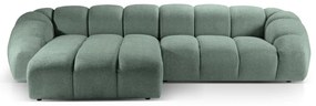 Divano angolare in verde chiaro (con penisola a sinistra) Diana – Micadoni