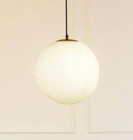 Lampada a sospensione Lucande Kestralia, bianco, vetro, Ø 36,8 cm, E27