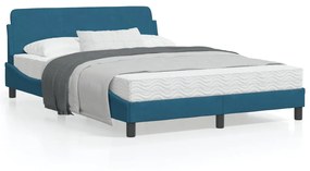 Giroletto Con Testiera Blu 140x200 Cm İn Velluto /