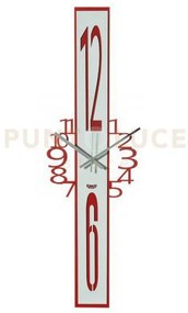 Orologio jody rosso e bianco marmo in ferro 23x75cmh