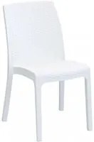 Sedia da Giardino Impilabile in Wicker cm 47x59x86 - VIRGINIA Colore: Bianco