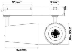 Faro LED 40W Monofase Verde CRI92 Bianco Variabile 38° - Bridgelux LED Colore Bianco Variabile CCT