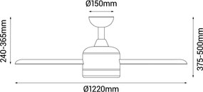 Plafoniera LED in colore naturale scuro ø 13 cm Regal - SULION