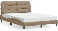 Letto con Materasso Cappuccino 140x190cm Similpelle 3208721