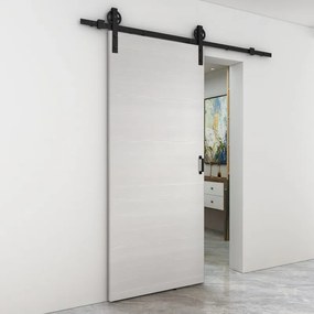 Porta scorrevole reversibile Honey in mdf bianco, L 93 x H 212 cm, con binario Rodeo