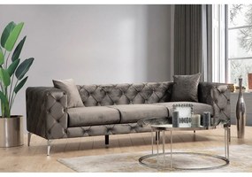 Divano in velluto grigio scuro 237 cm Como - Balcab Home