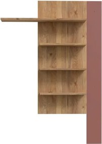 Mensola Verticale 4 Ripiani 132x22x190 Cm Lehman Rovere E Terracotta