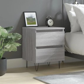 Comodino Grigio Sonoma 40x35x50 Cm İn Legno Multistrato /