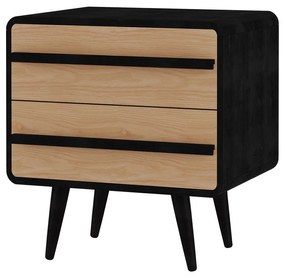 Comodino in colore naturale con motivo in nero Chantal - Støraa