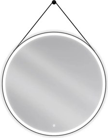 Mexen Reni specchio da bagno retroilluminato, rotondo 100 cm, LED 6000K, antiappannamento, cornice nera - 9812-100-100-611-70