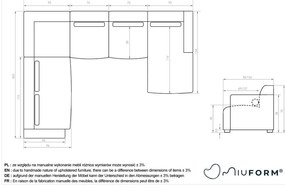 Divano angolare componibile color crema (con penisola a sinistra/a forma di "U") Flex Felix – Miuform