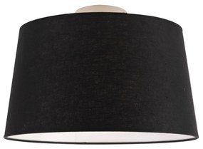 Plafoniera moderna bianca con paralume nero 35 cm - Combi