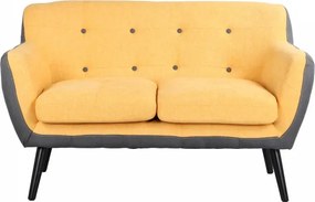 Divano 2 posti 130 cm - tessuto Ocra imbottito ELLEN