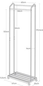 Appendiabiti mobile in metallo bianco Tower - YAMAZAKI