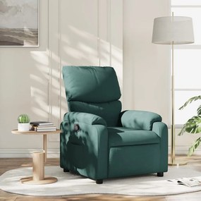 Poltrona Reclinabile İn Tessuto Verde Scuro /