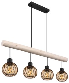 Globo 15534-4H - Lampadario a sospensione con filo PAULO 4xE27/15W/230V