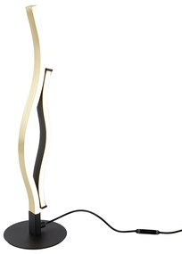 Design tafellamp zwart met goud incl. LED dimbaar - Blaze
