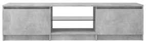 Mobile porta tv con luci led grigio cemento 140x40x35,5 cm