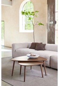 Tavolini marroni in rovere decorato in set di 2 70x100 cm Adda - Unique Furniture