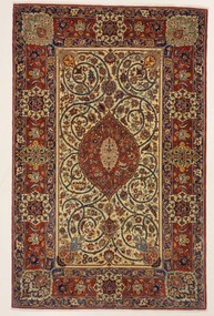 Isfahan Tappeto 230x150 (Iran) Annodato A Mano