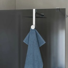 Gancio bagno singolo in acciaio e plastica bianco tondo Fiore