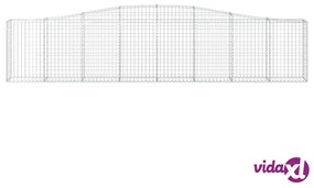vidaXL Cesto Gabbione ad Arco 400x30x80/100 cm Ferro Zincato