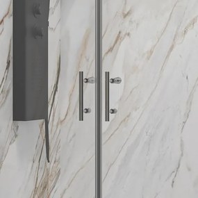 Nicchia doccia due battenti 80-85cm finitura cromo | KS2800 Saloon - KAMALU