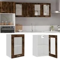 Mobile Pensile Vetro Rovere Fumo 40x31x60 cm Legno Multistrato 826345