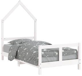 Giroletto per bambini bianco 80x160cm in legno massello di pino