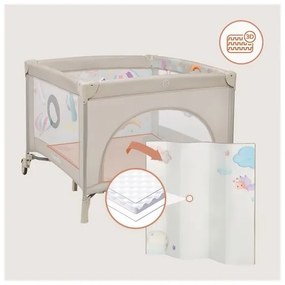 Lionelo - Recinto per bambini MILLE PLUS Grigio/Beige
