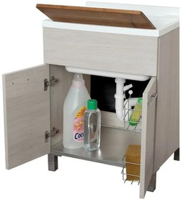 Mobile Lavatoio 2 Ante Rovere Chiaro L.60 con vasca e asse