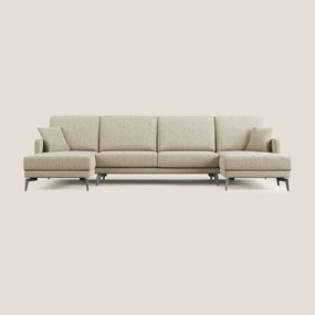 Saturno divano panoramico moderno in tessuto morbido impermeabile T03 beige