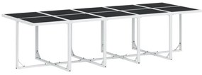 Set da pranzo da giardino 15 pz con cuscini bianco in textilene