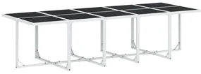 Set da pranzo da giardino 15 pz con cuscini bianco in textilene