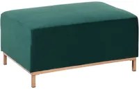 Pouf in velluto verde rettangolare Modern Glamour