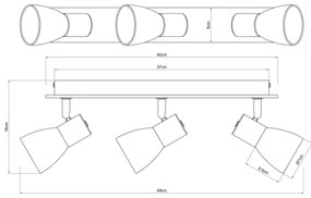 Globo 54307-3W - Luce Spot CLAUDE 3xE14/40W/230V nero/legno