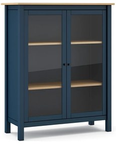 Vetrina in legno di pino blu scuro/naturale 90x110 cm Misti - Marckeric