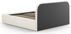 Letto matrimoniale imbottito avorio con contenitore con rete inclusa 180x200 cm Juno – Windsor &amp; Co Sofas