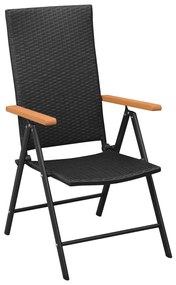 Set da pranzo da giardino 7 pz nero e marrone