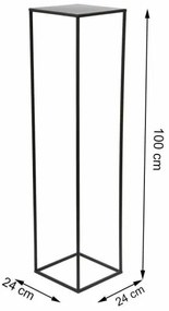 Portafiori 100x24 cm nero