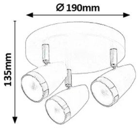 Rabalux 6514 - LED Faretto KAREN 3xLED/4W/230V