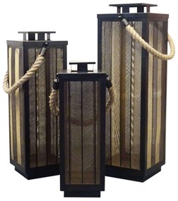 KOI - set di 3 lanterne in metallo