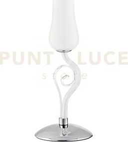 Lume angel bianco e cromo 1 luce attacco e14 18x43cm vetro soffiato