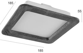 Lampada LED da incasso WOODY SPOT 17W 230V 3000K ciliegio 18,5x18,5 cm